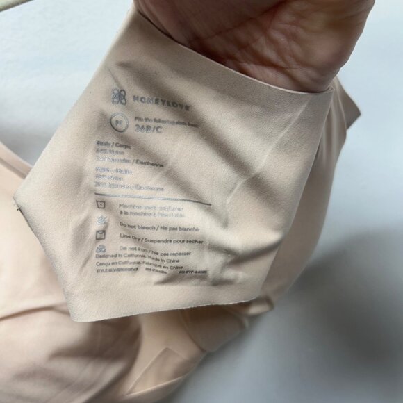 Honeylove V-neck bra nude beige padded comfort M or 36B/C - Picture 3 of 11